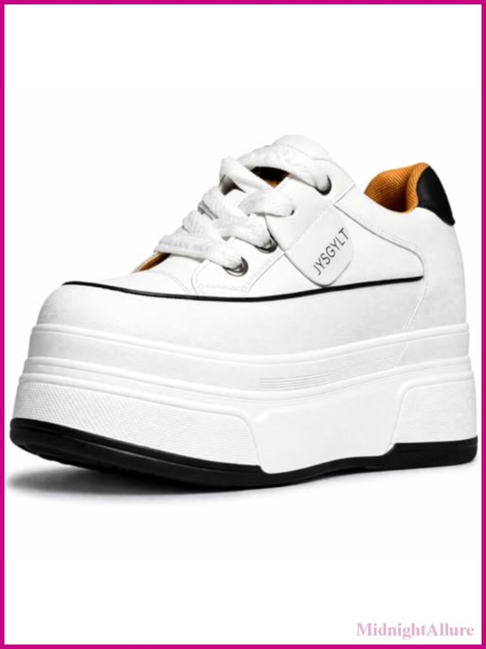 Chunky Platform Sneakers for Women Lace Up Comfortable Faux Leather Walking